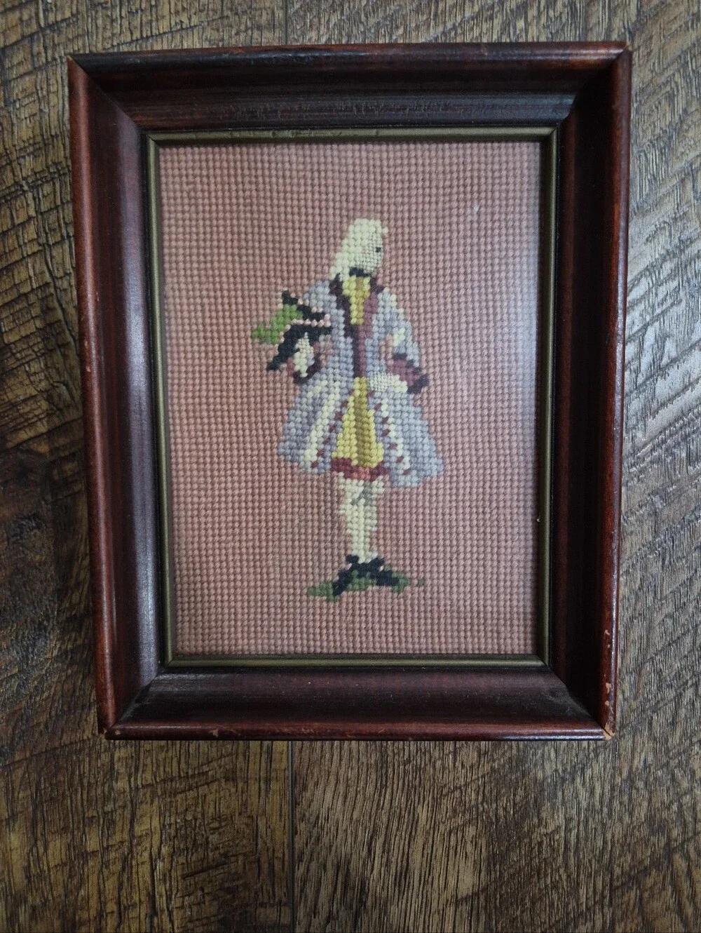 Vintage Wooden Framed Cross Stitch Needlepoint Victorian Art Lot